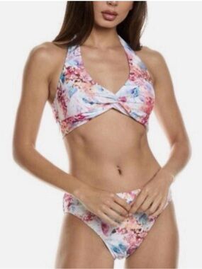 NWT Nicole Miller Tropic Sunrise Floral Bikini Set Sz L